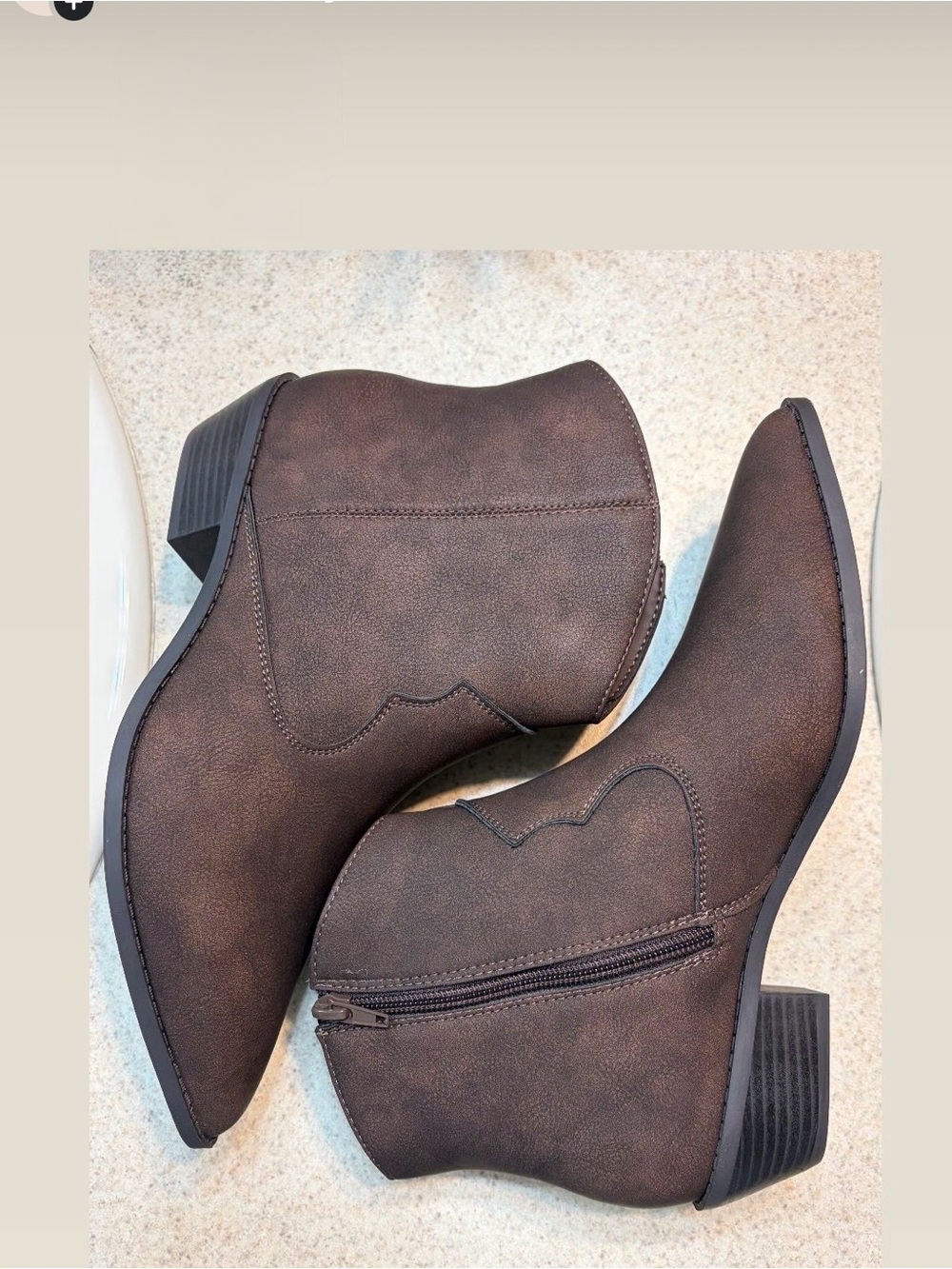 Women's Brown Ankle Boots - Classic Western-Style Booties